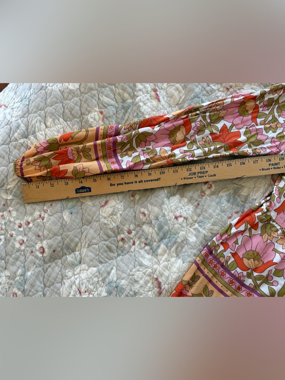 mittoshop Floral V-Neck Long-Sleeve Blouse in Pink, Orange & Tan - Picture 7 of 8